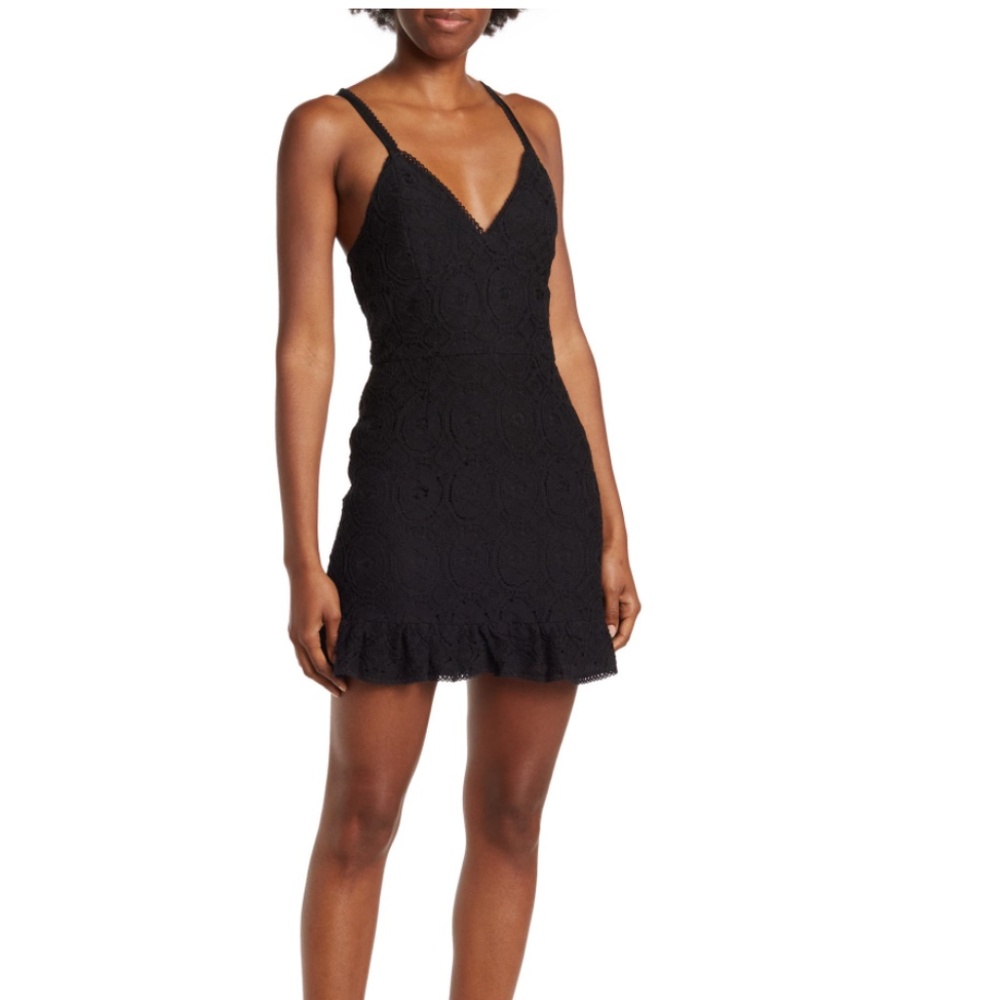 Betsy Johnson Halter Back Lace Dress